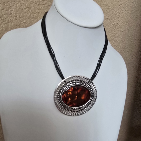 Chico's Jewelry - Chico's Brown and Silver Vintage-Inspired Necklace